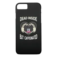 But Caffeinated Coffee Skeleton Hands Heart iPhone 8/7 Case