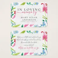 Floral In Loving Memory Memorial Card