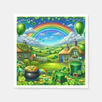 Fantastical St Patick's Day Landscape Party Napkins