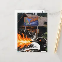 Angry fire breathing MN Loon Protest Postcard