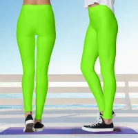 Fluorescent Neon Lime Green Yoga Leggings