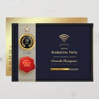 Black and Gold Virtual Graduation Party Invitation