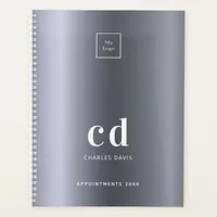 Logo silver monogram initials business 2025 planner