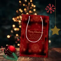 Red Merry Christmas Personalized Medium Gift Bag