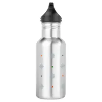 Christmas snowflakes and dots pattern stainless steel water bottle