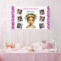 Personalized Birthday Girl Princess of Color Banner