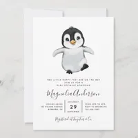 Cute Penguin Baby Shower Invitation