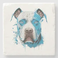 Pitbull with Blue Eyes | Dog Lover's  Stone Coaster