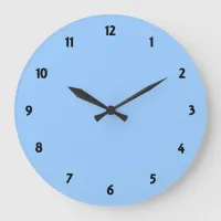 Black Number Clock Face Blue Color Round Clock