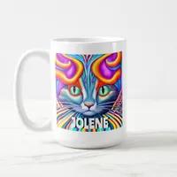 Personalized Label | Unique Mystical Kitty Cat Coffee Mug