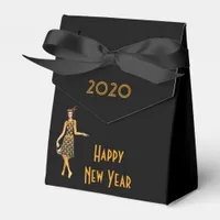 New Year's Eve black gold 1920's art deco Favor Boxes