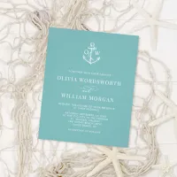 Budget Nautical Anchor Sea Glass Blue Wedding  Flyer