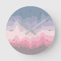 Modern Pastel Abstract Wrinkled Wavy Layered  Round Clock