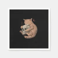Till Death Do Us Party Cat Skull Classic Napkins