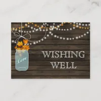 Barnwood mason jars fall leaves wishing well enclosure card