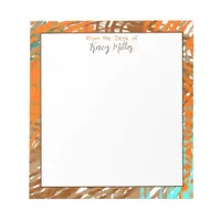 Personalized Teal, Brown and Orange Abstract Notepad