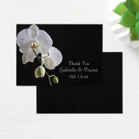 White Orchid on Black Wedding Favor Tags