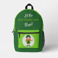 Shenanigans Leprechaun St Patrick’s Day Printed Backpack