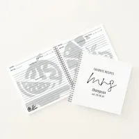 Modern Script Mrs Name Date Bride to Be Recipe Not Notebook