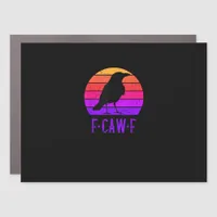 F-Caw-F Crow Bird Retro Sunset Vintage F-Caw-F Car Magnet