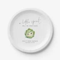 Cute Little Sprout Locally Grown Baby Shower  Paper Plates