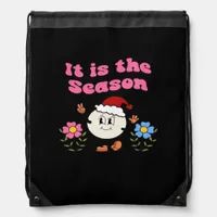 It Is The Season Christmas Drawstring Bag