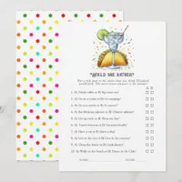 Tacos and Tequila Party "Would She Rather?" Game Invitation