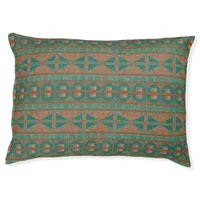 Southwestern Copper Teal Geometric Pattern Large Pet Bed