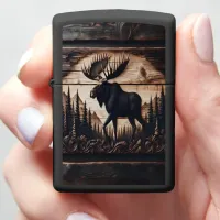 Wooden Moose Artwork Zippo Lighter