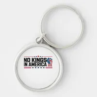 No Kings In America USA Patriotic Style Keychain