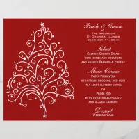 Red Christmas Tree Winter Wedding Menu