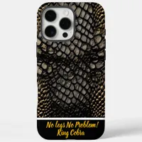 Elegant black and gold skin of a poisonous snake iPhone 16 pro max case