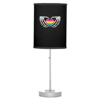 Pan Pride Skeleton Halloween Pan Goth Heart Table Lamp