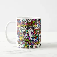 Cat Crazy Clowder of cats, colorful gift Coffee Mug