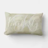 Abstract Brushstrokes Monogram Lumbar Pillow