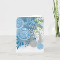 Blank Modern Trendy Abstract Floral Art  Note Card