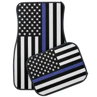 Thin Blue Line American Flag Car Floor Mat