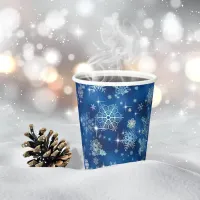 Prettiest Snowflakes Pattern Blue ID846 Paper Cups