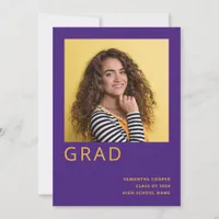 Simple Photo 2024 Graduation Purple Announcement