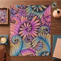Intricate Boho Zen Doodle Art Botanical Therapy Jigsaw Puzzle