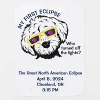 My First Eclipse Cute Dog with Glasses Baby Blanket