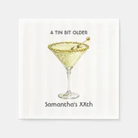 A Tin Bit Older Pistachio Martini Birthday Party Napkins