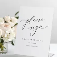 Elegant Romantic Wedding Guest Book Table Sign