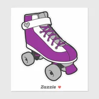  Asexual Pride Skating Purple Retro Roller Skate Sticker