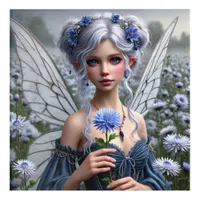 Beautiful September Fairy in Asters Acrylic Print