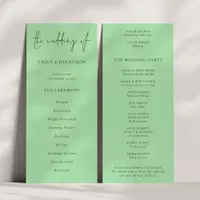 Modern Script Caledon Green Wedding Program