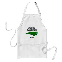 North Carolina Map Outline, Photo & US Flag Text  Adult Apron