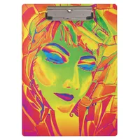 Magical Vivid Surreal Female Watercolor Painting Clipboard