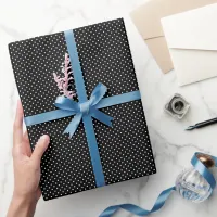 Tiny Black and White Polka Dots Wrapping Paper