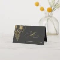 Gold Dust & Outlines Wedding Table Black/Gld ID835 Place Card